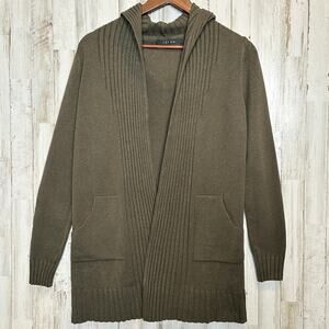 Cyrus Duster Open Cardigan Small Olive Green Hooded Preppy Grunge VGUC